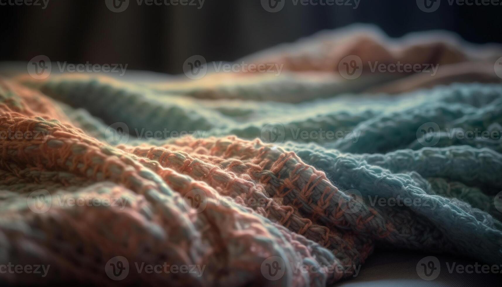 Woven wool blanket in modern multi colored pattern for cozy comfort generated by AI photo