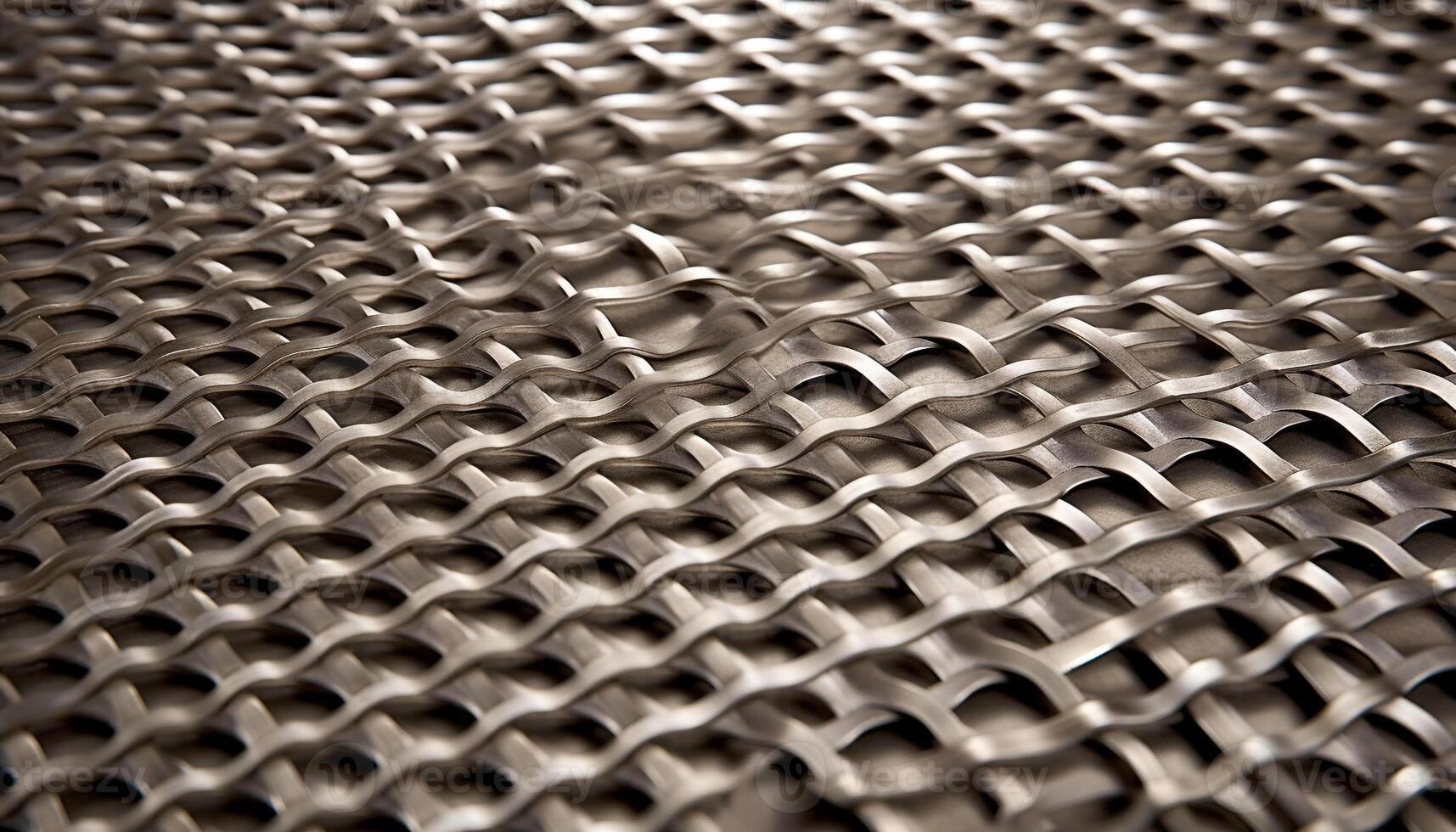 Striped steel plates in a row, heavy construction equipment backdrop generated by AI photo