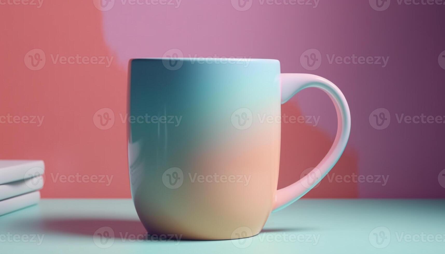 vacío café taza en mesa, un reflexión de moderno estilos de vida generado por ai foto