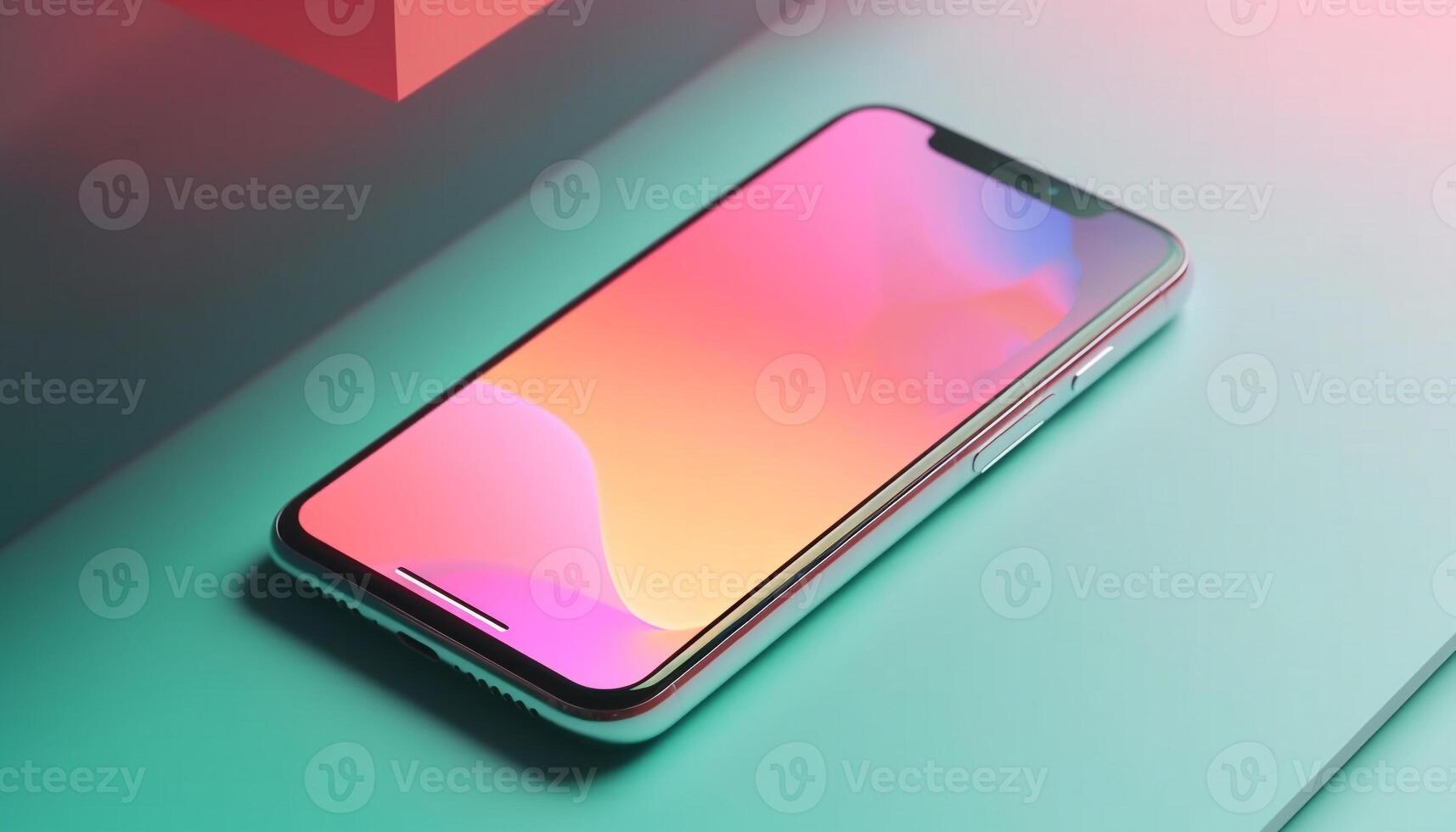 Modern smart phone design with digital display for text messaging generated by AI photo