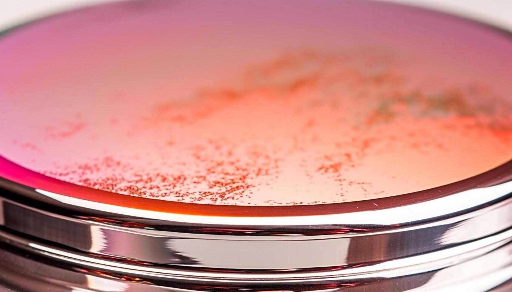 Multi colored liquid in shiny metal bowl, abstract reflection of beauty generated by AI photo