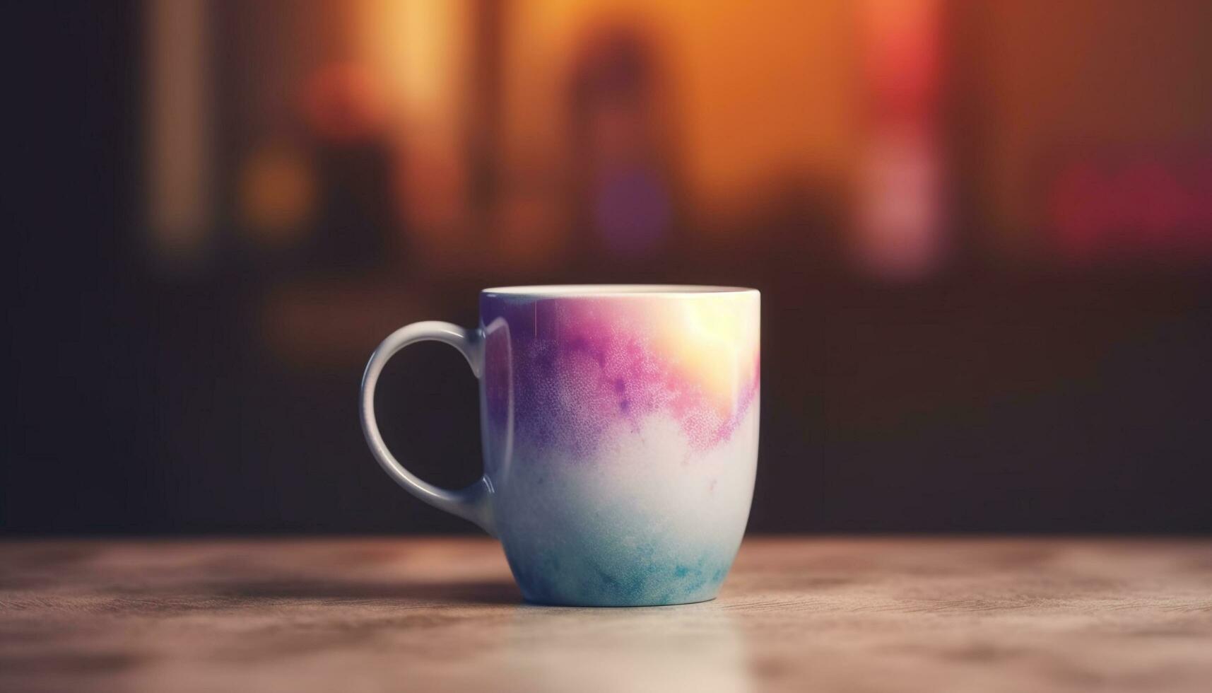 café taza en rústico madera, vapor creciente, No personas presente generado por ai foto