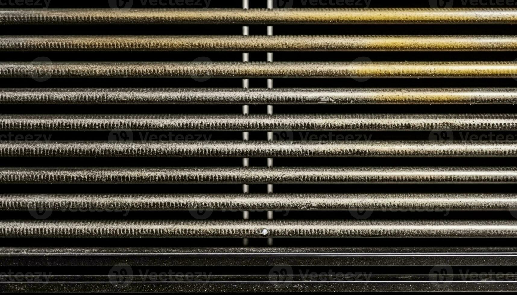 Rusty corrugated iron sheets stacked in a row, industrial backdrop generated by AI photo