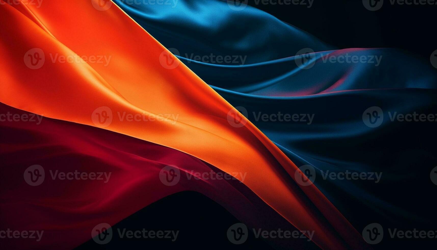 Smooth silk waves in vibrant colors create elegant abstract backdrop generated by AI photo