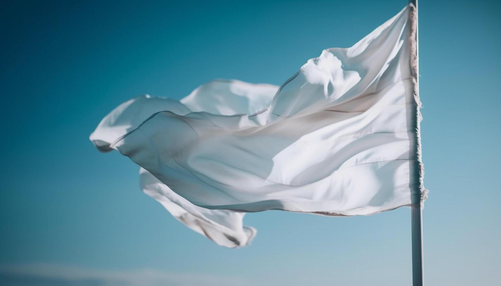 seda olas en el claro azul cielo, símbolo de libertad generado por ai foto