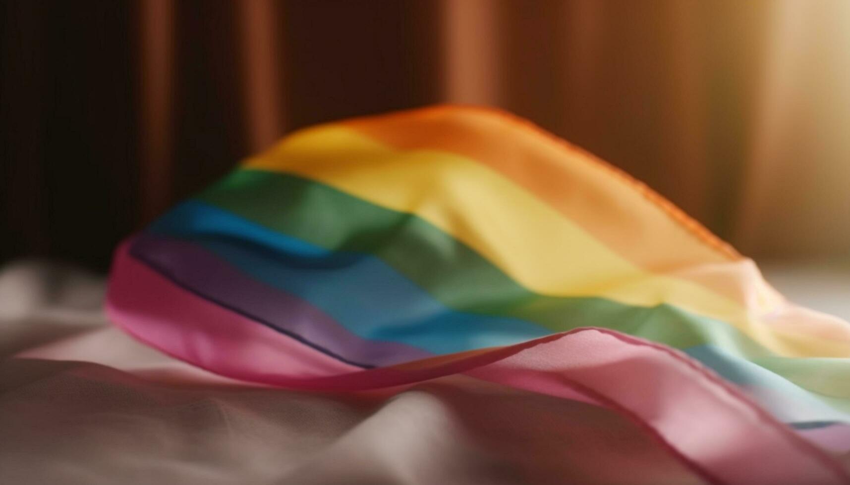 arco iris seda simboliza amor y orgullo para el lgbtq comunidad generado por ai foto