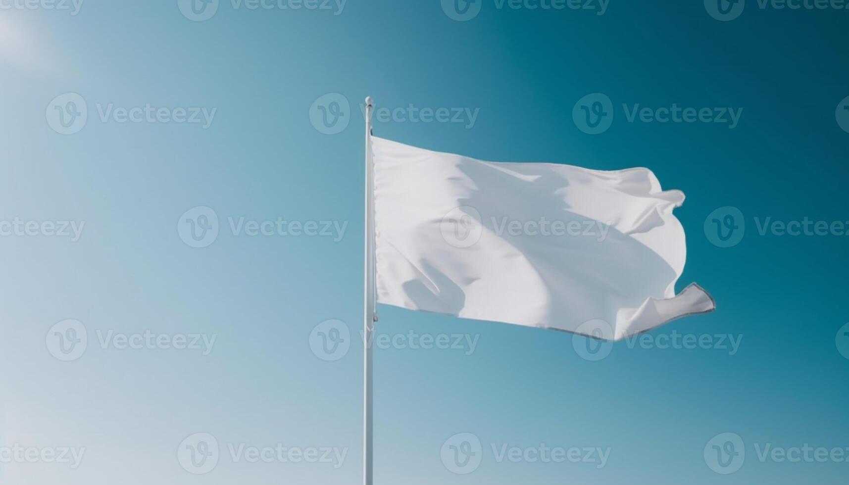 Freedom flying high, patriotism symbolized by waving flagpole in motion generated by AI photo