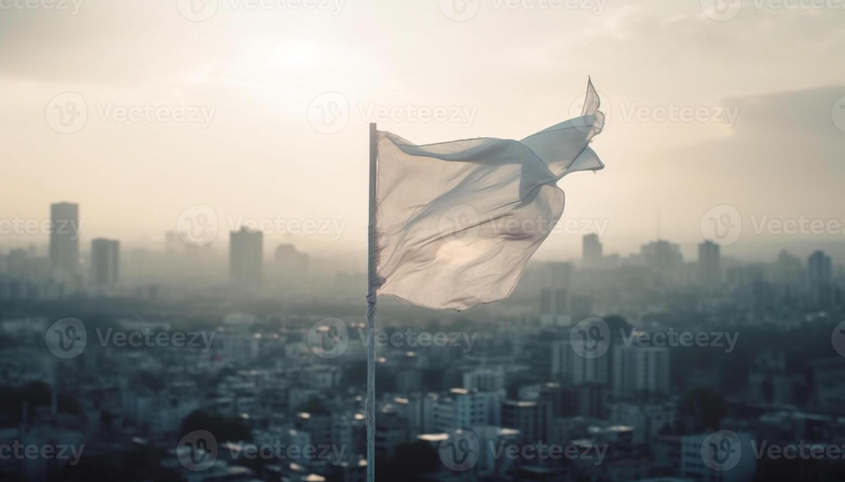 One person, high up, levitation, overlooking Beijing modern skyline generated by AI photo