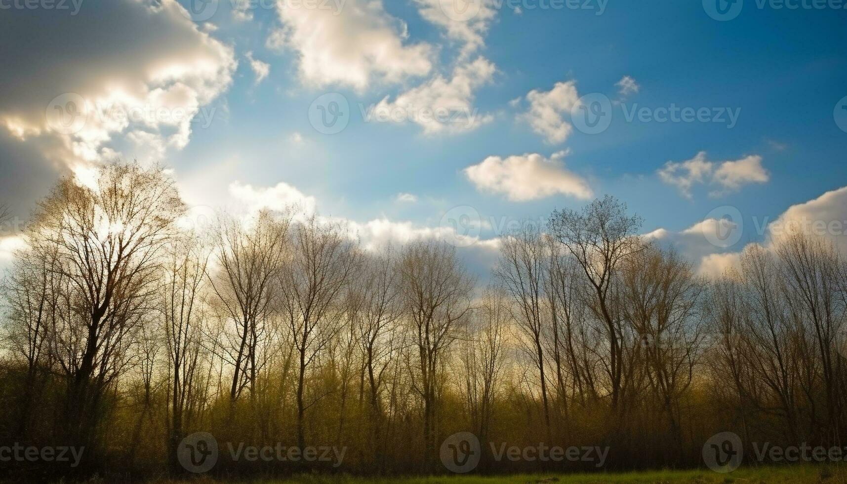 tranquilo prado siluetas en contra multi de colores cielo, naturaleza belleza revelado generado por ai foto