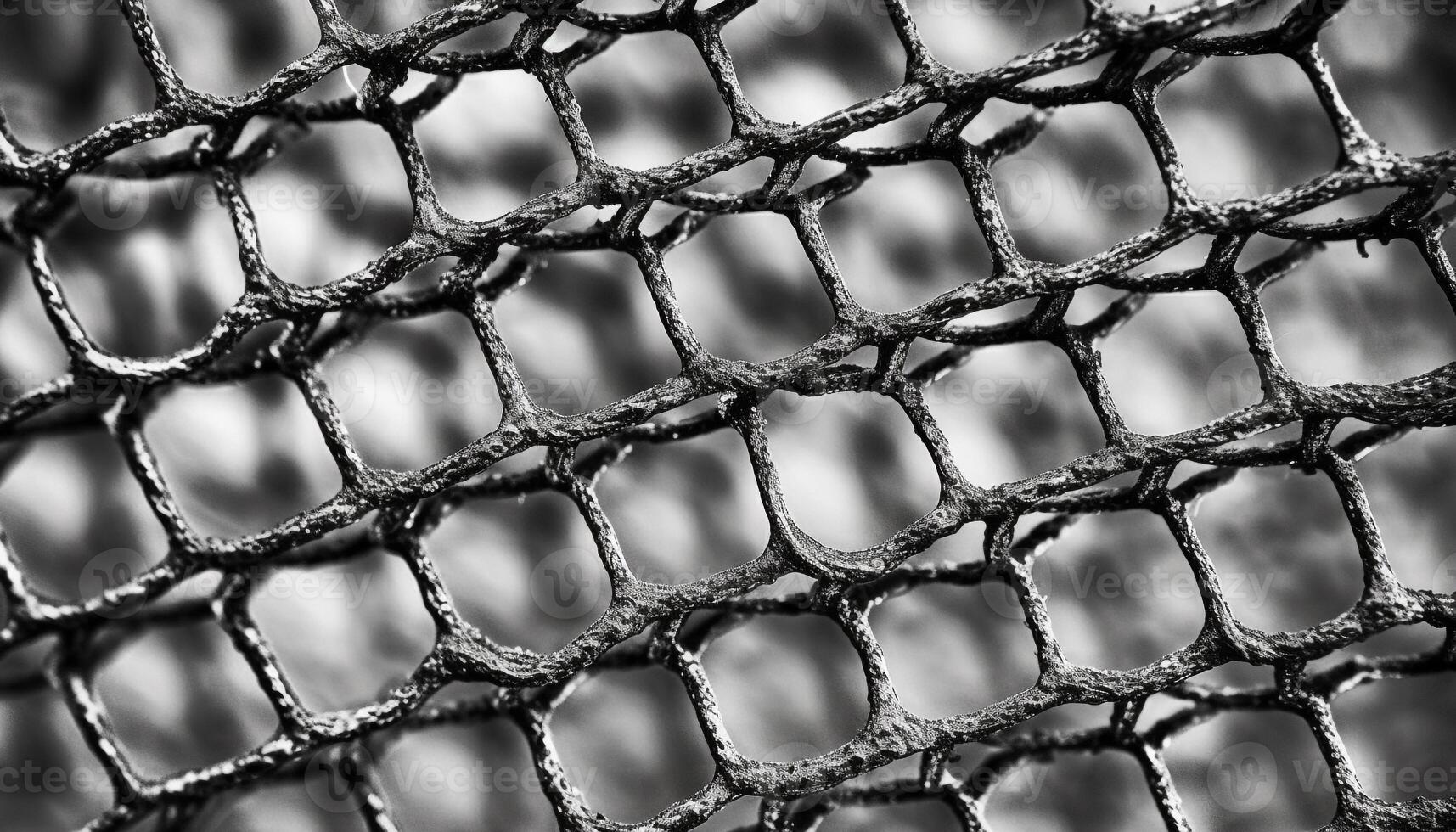 Metallic chain link connection, a modern abstract molecular structure generated by AI photo