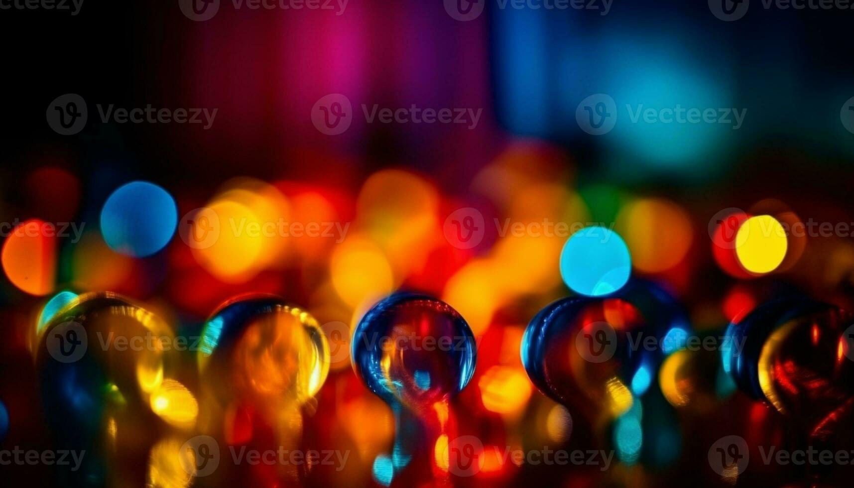 Vibrant colors and abstract patterns illuminate the dark celebration backdrop generated by AI photo