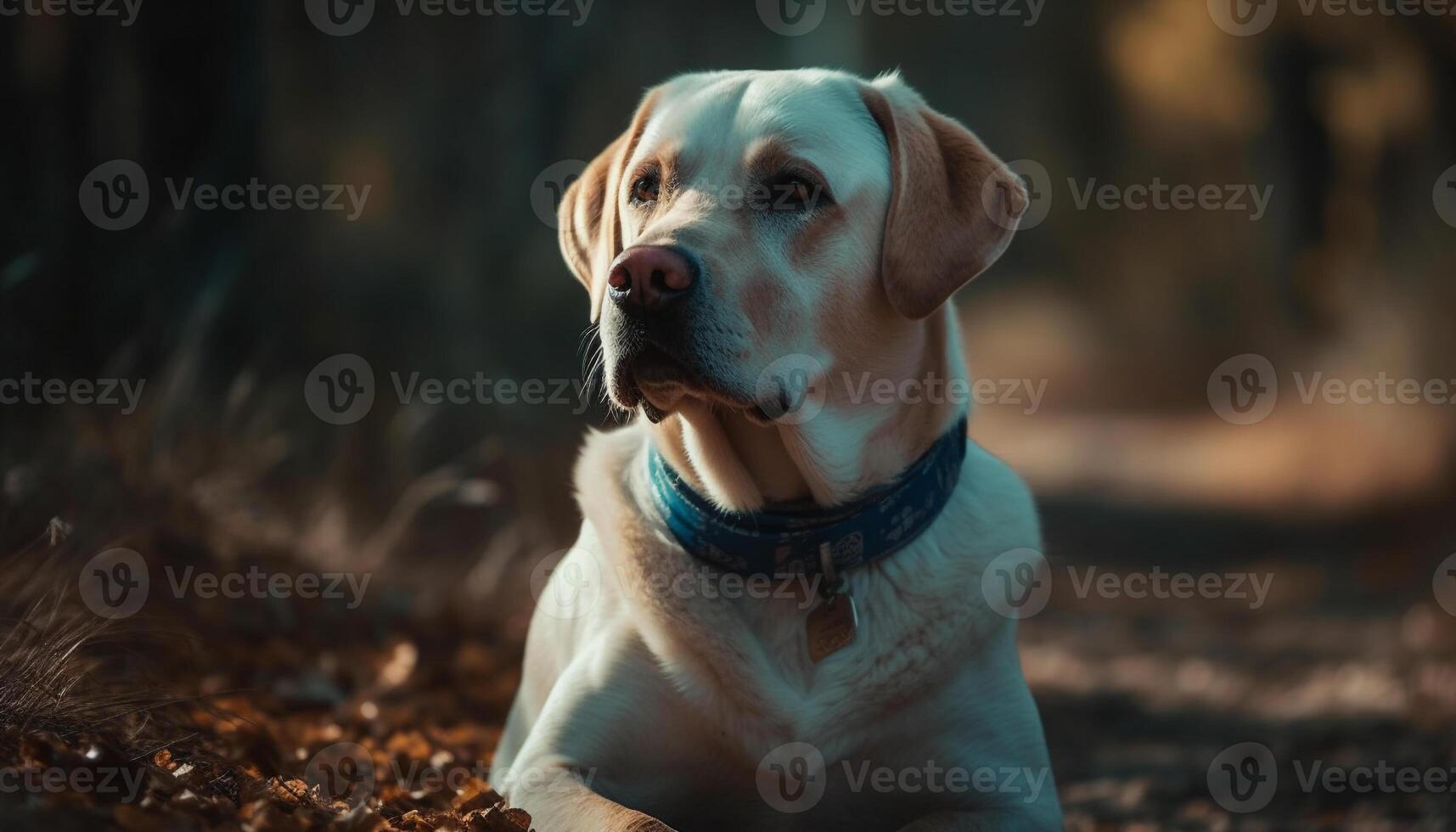 A playful puppy walking in the grass, looking at camera photo
