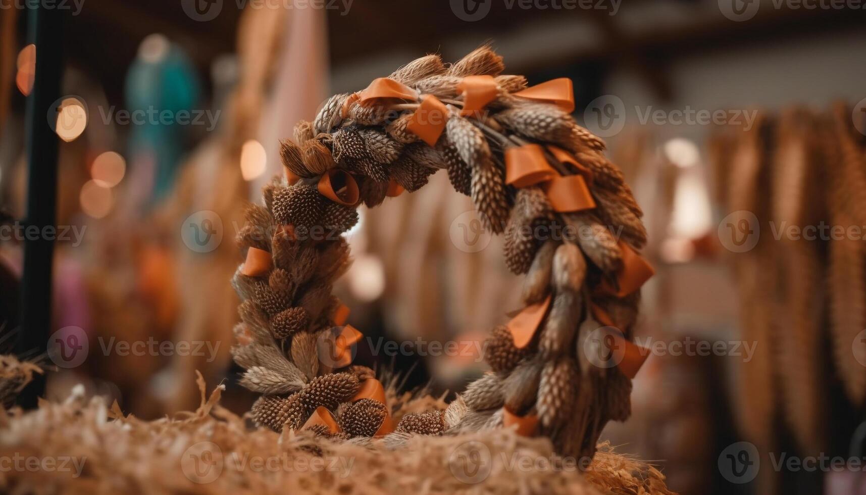 Ornate pine cone decoration adds creativity to winter celebration indoors generated by AI photo