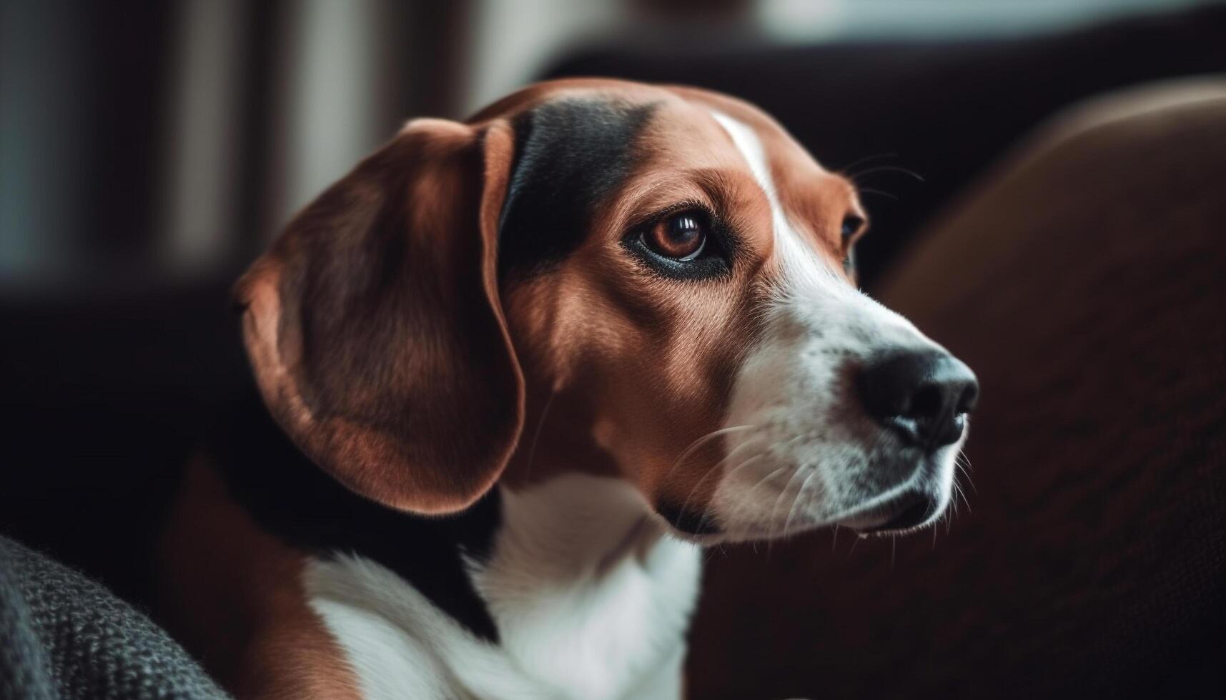 Purebred puppy loyalty and cuteness captured in studio shot generated by AI photo