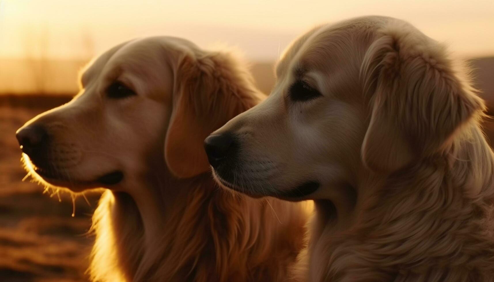 A cute, playful puppy and loyal friend golden retriever generative AI photo