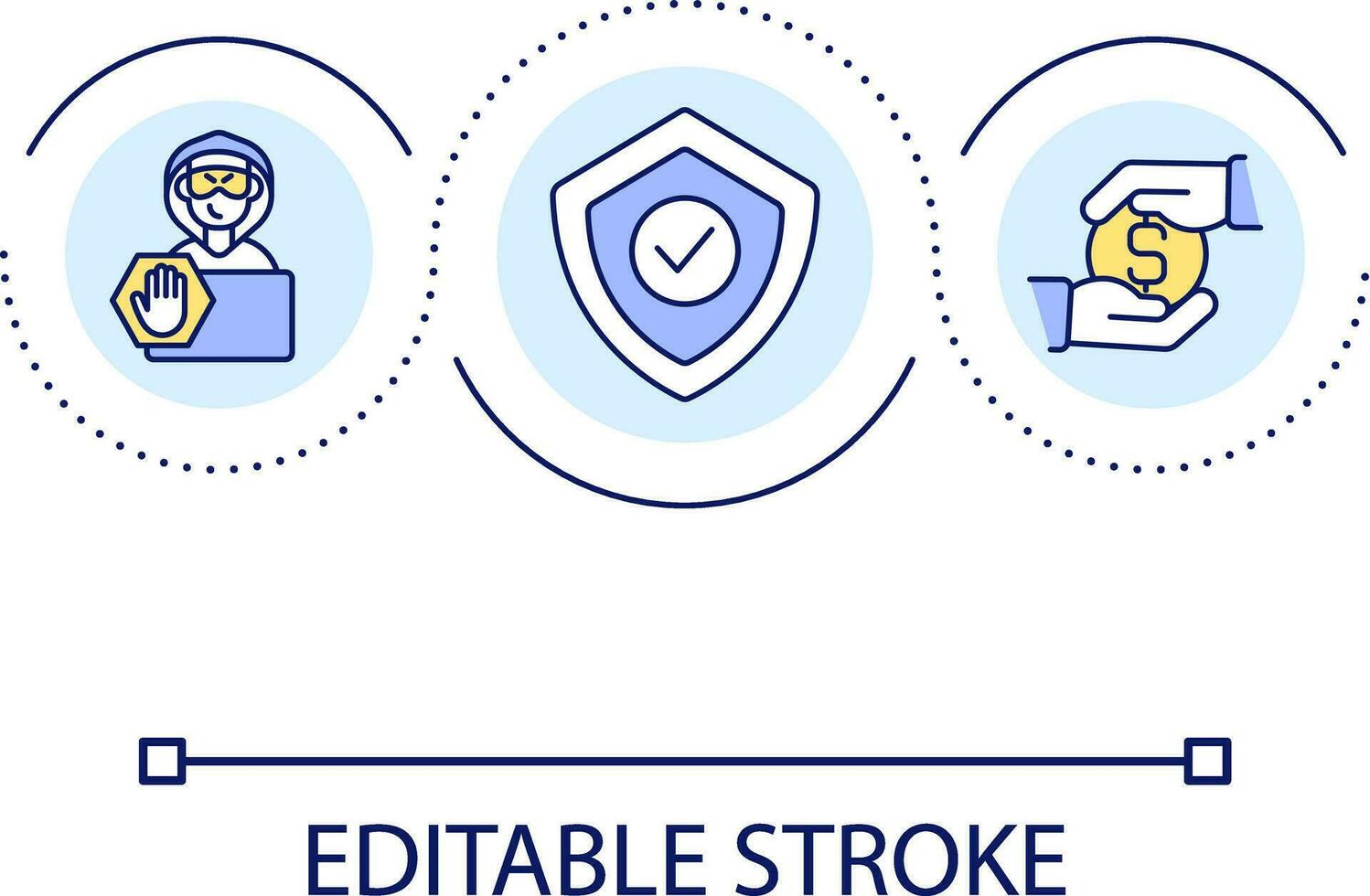 Fraud prevention loop concept icon. Financial system protection. Bank account cybersecurity abstract idea thin line illustration. Isolated outline drawing. Editable stroke vector