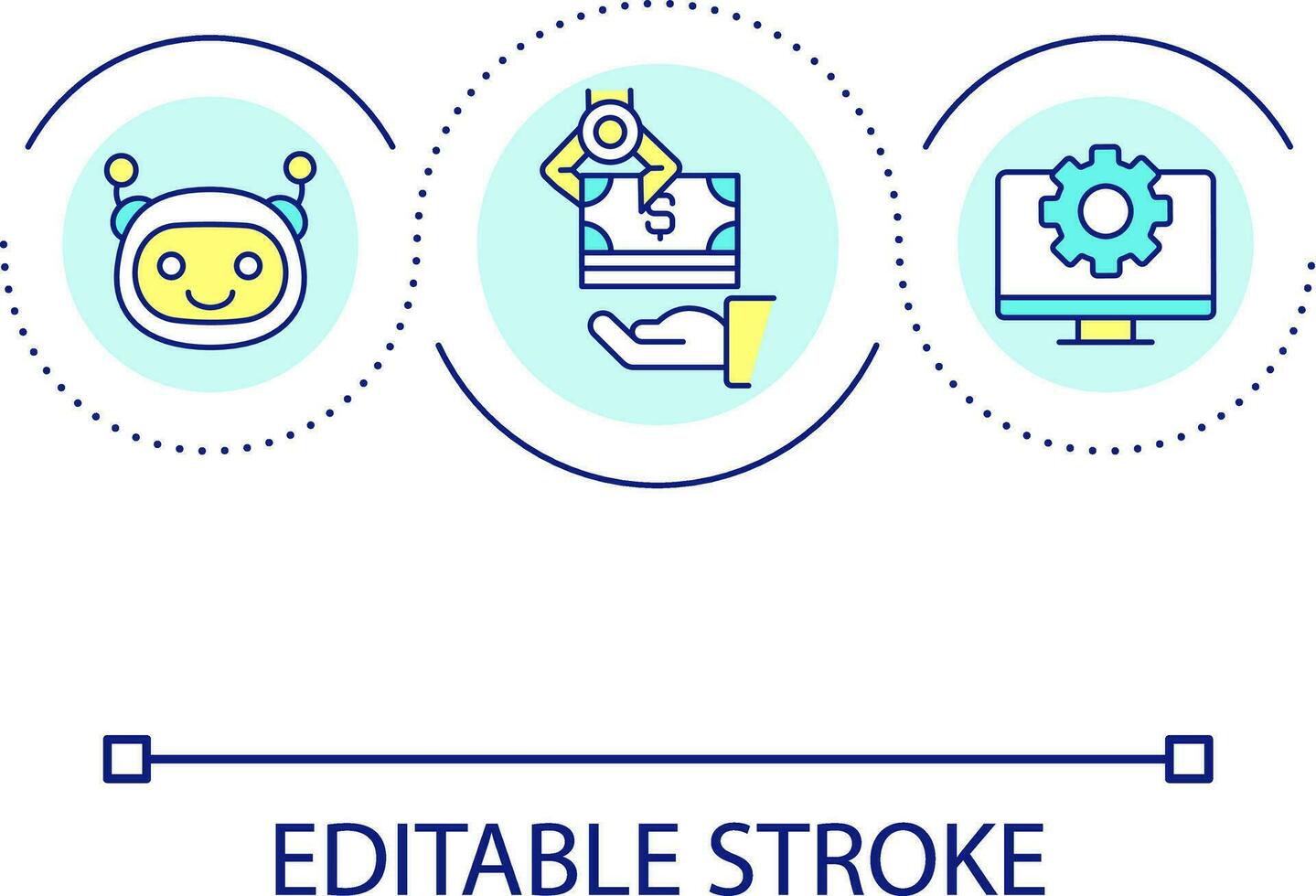 Automated financial management loop concept icon. Banking software. Processing finance operations abstract idea thin line illustration. Isolated outline drawing. Editable stroke vector