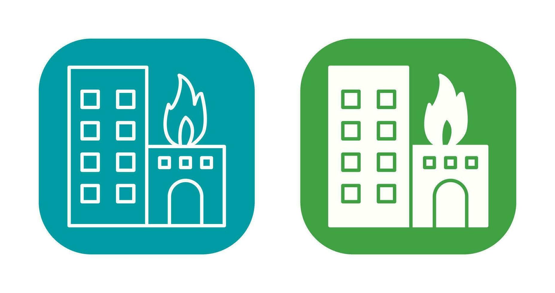 Unique Burning Building Vector Icon