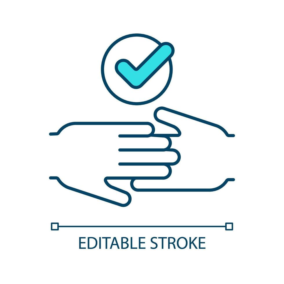 Partner support RGB color icon. Respectful relationship. Take care of friend. Helping each other. Isolated vector illustration. Simple filled line drawing. Editable stroke