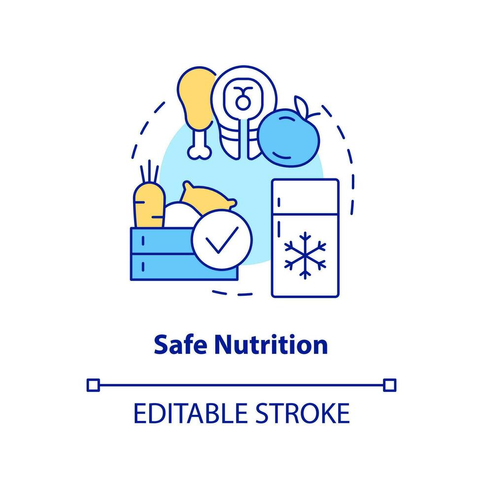 Safe nutrition concept icon. Action at home during nuclear accident abstract idea thin line illustration. Isolated outline drawing. Editable stroke vector