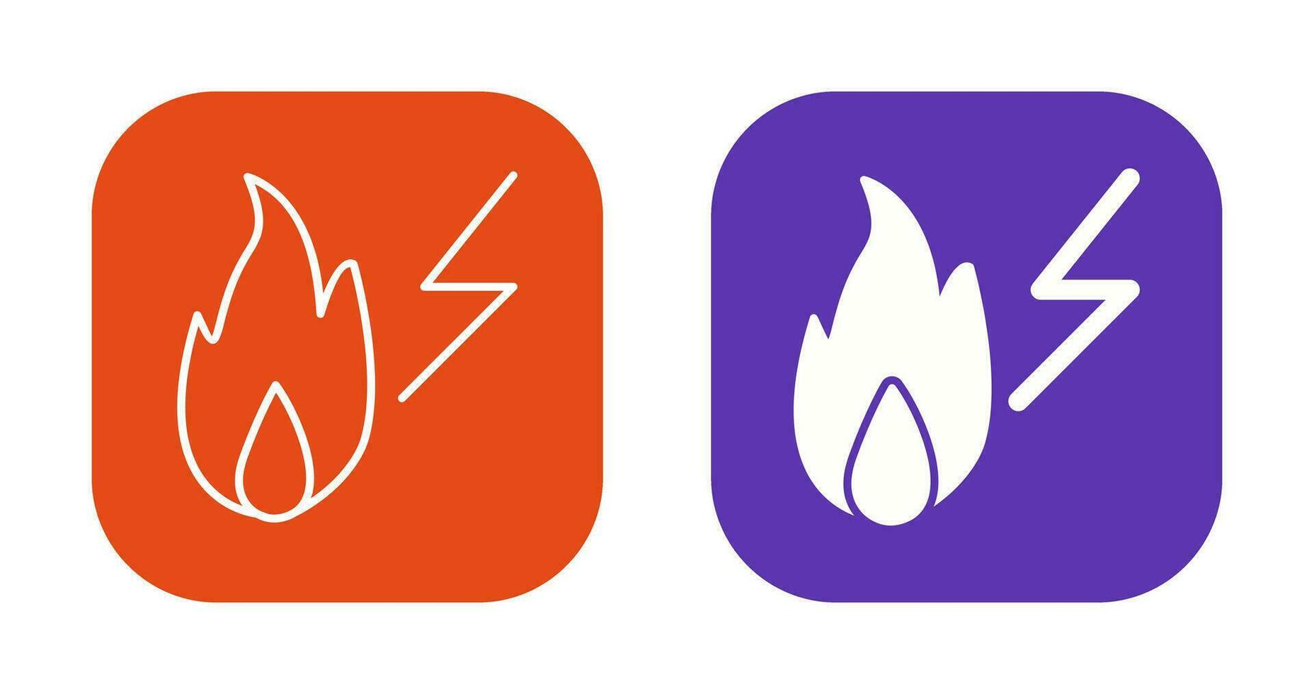 Unique Electricity Fire Vector Icon