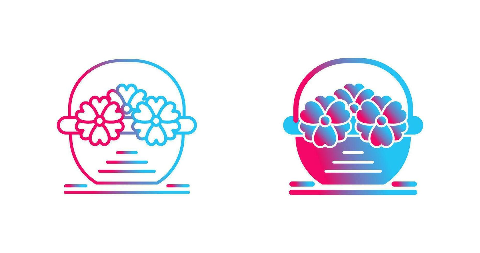 Flower Basket Vector Icon