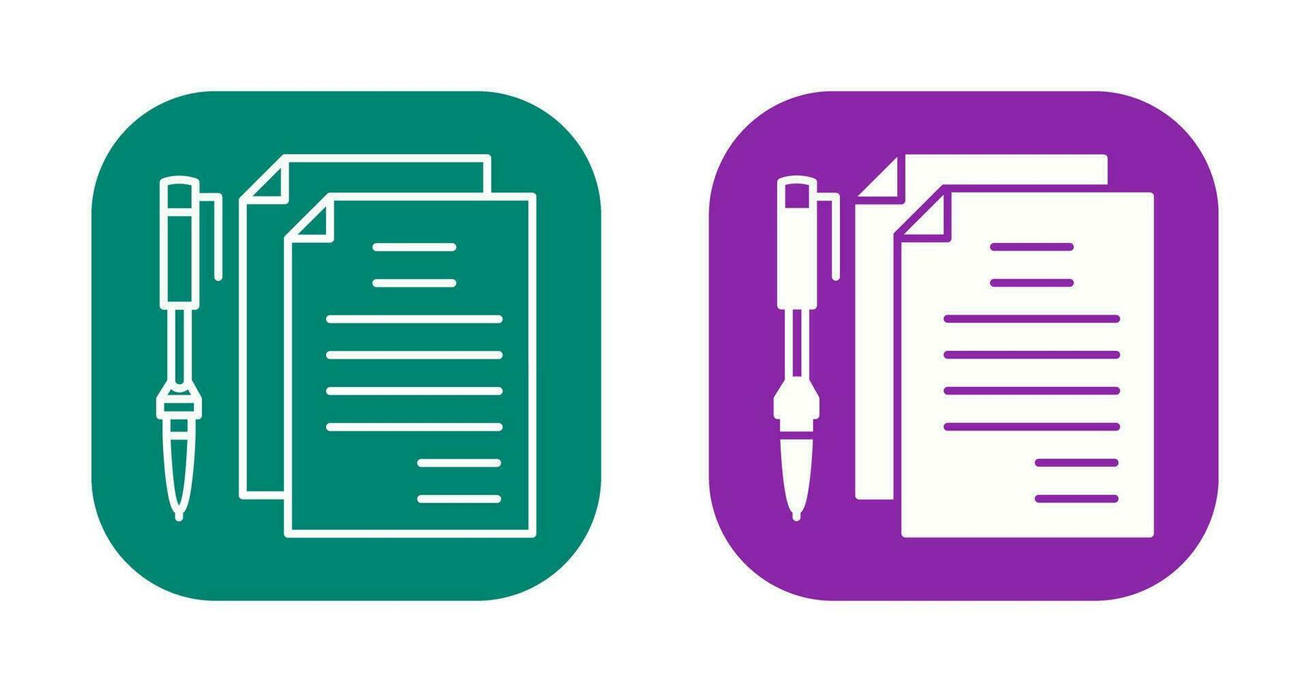 Unique Documents and Pen Vector Icon