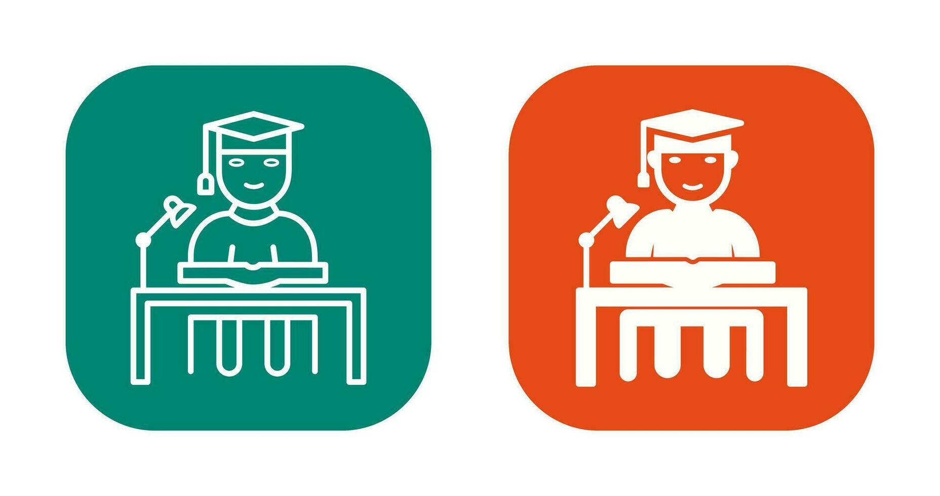Unique Studying on Desk Vector Icon
