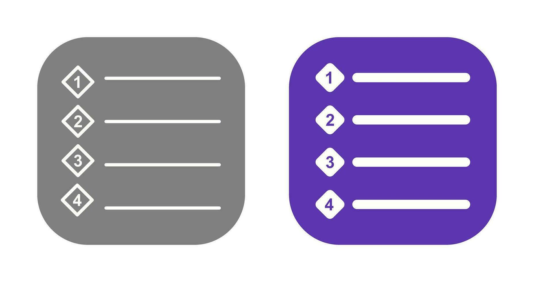 Unique Numbered list Vector Icon