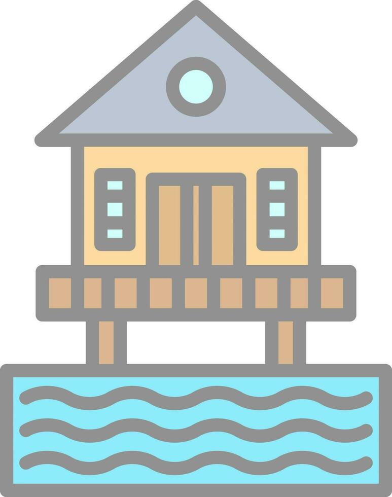 Beach hut Vector Icon Design