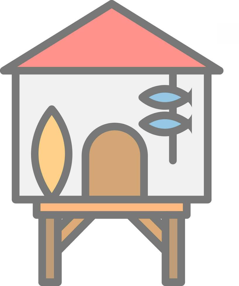 Beach hut Vector Icon Design