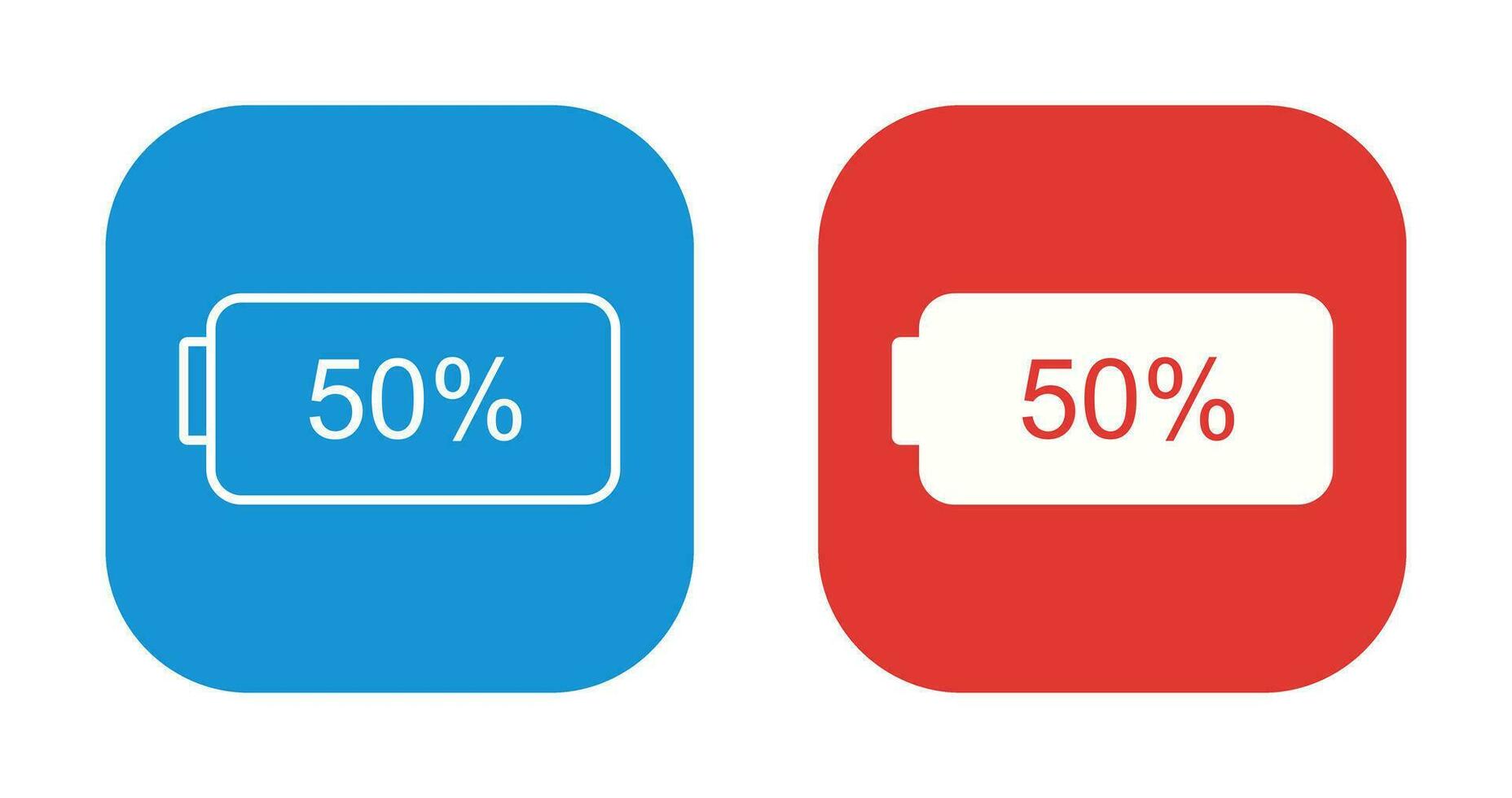 Unique Half Battery Vector Icon