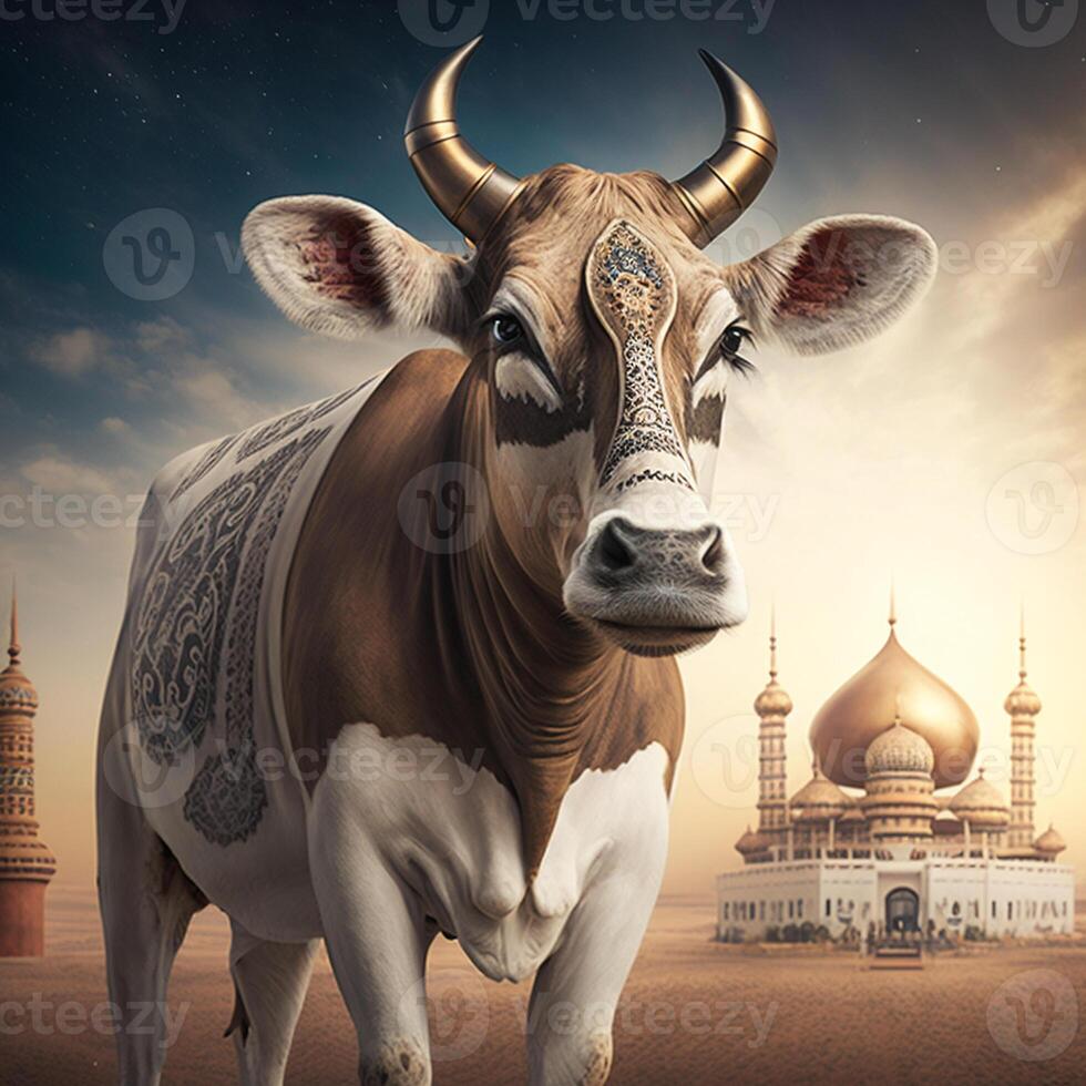 The cow Eid al-Adha sale socail post cattle trader background photo