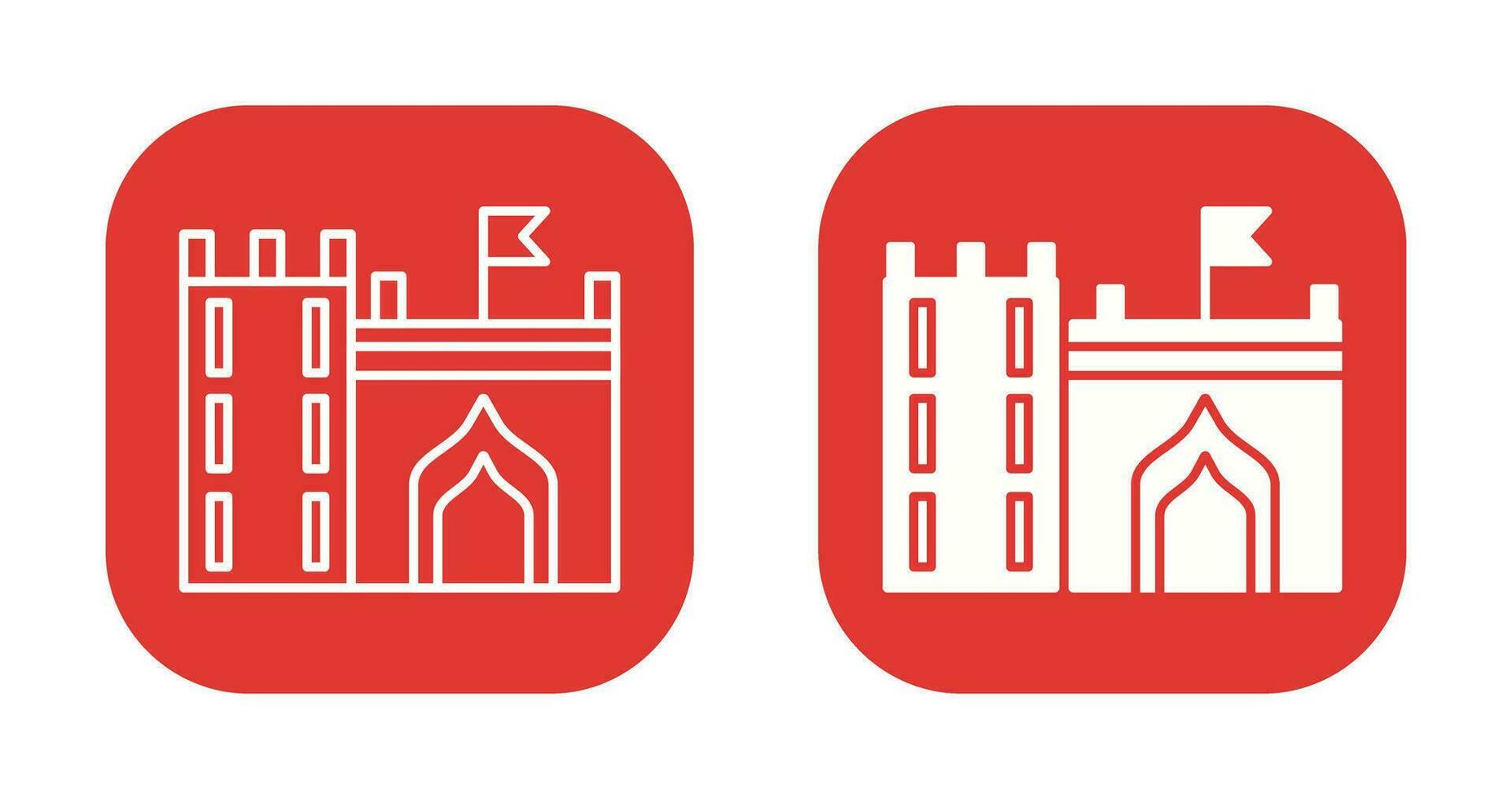 Castle with Flag Vector Icon