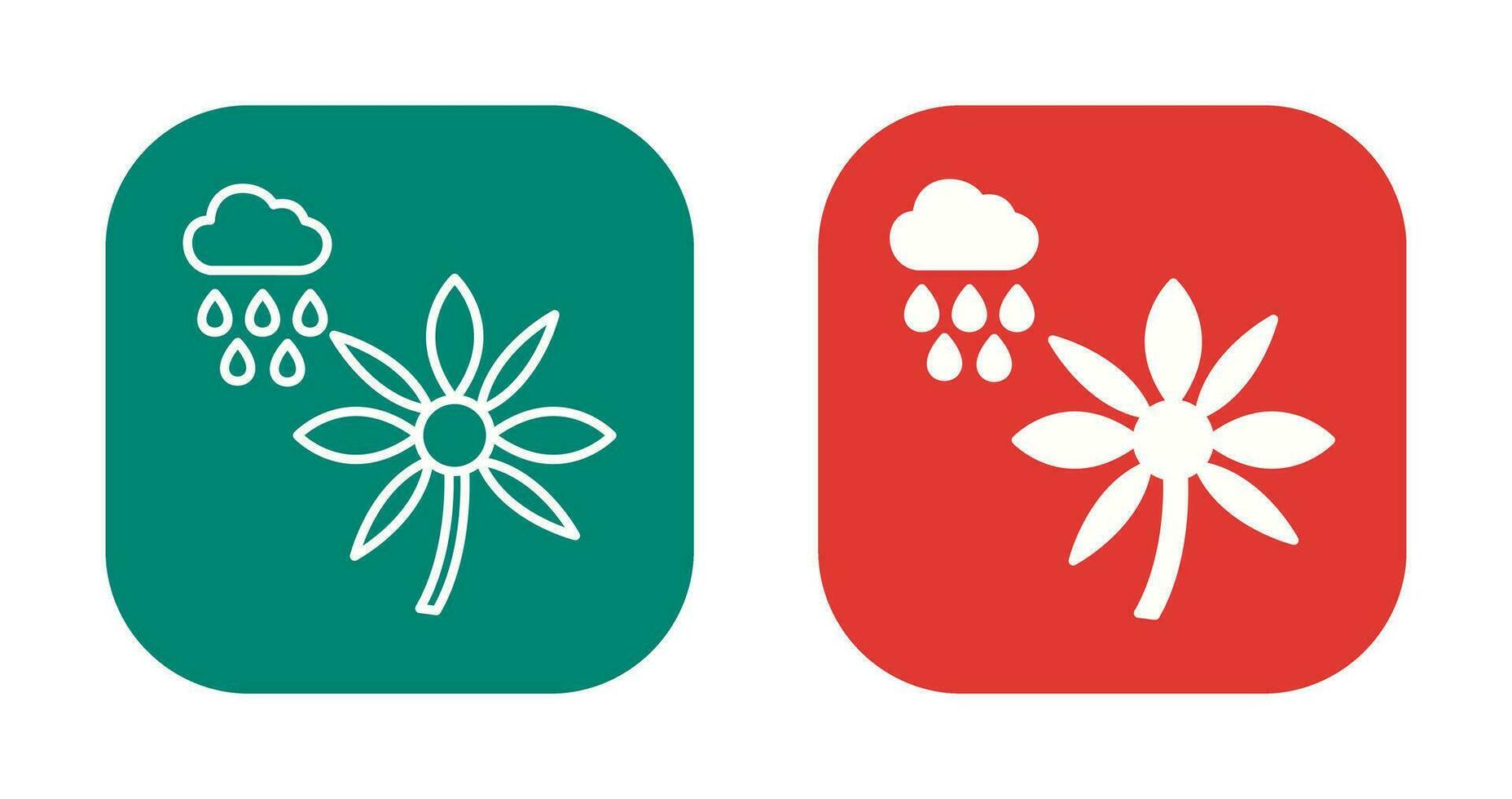 Flower with rain Vector Icon