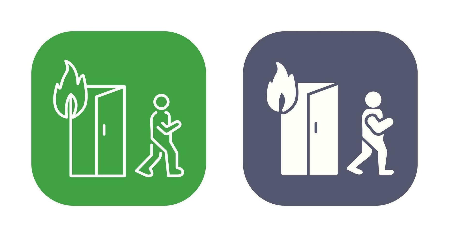 Unique Running from Fire Vector Icon