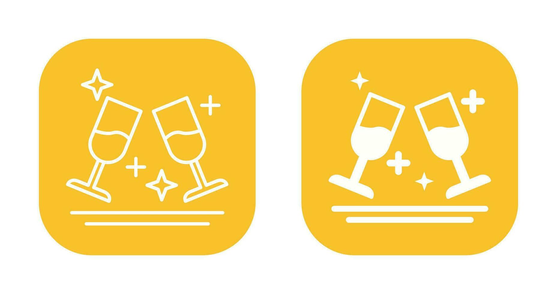 Two Glasses Romantic Vector Icon