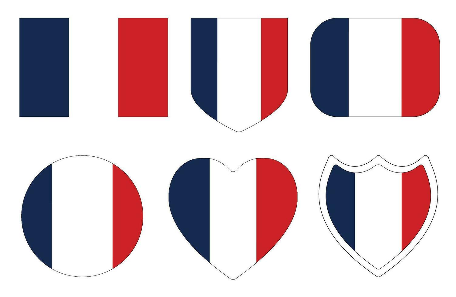 francés bandera colocar. bandera de Francia en diseño forma colocar. vector