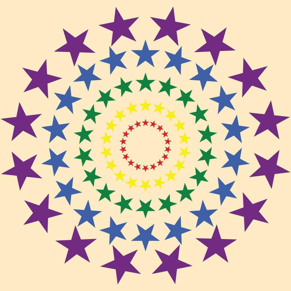 Stars in a circle shape with colorful. vector