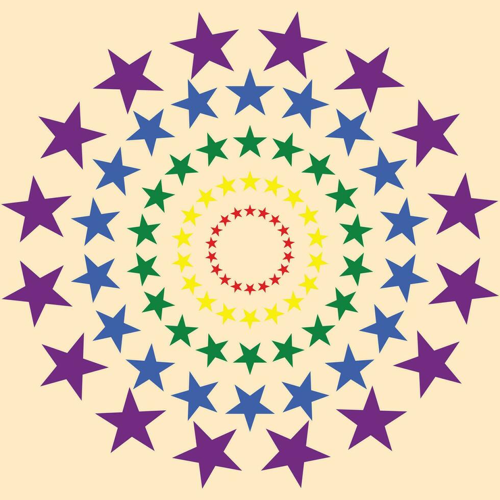 Stars in a circle shape with colorful. vector