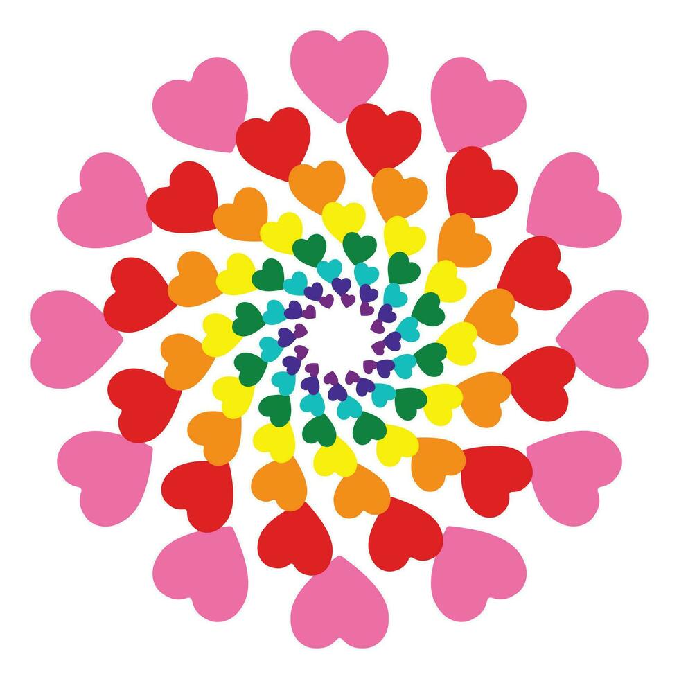 Heart in a circle with colorful. vector