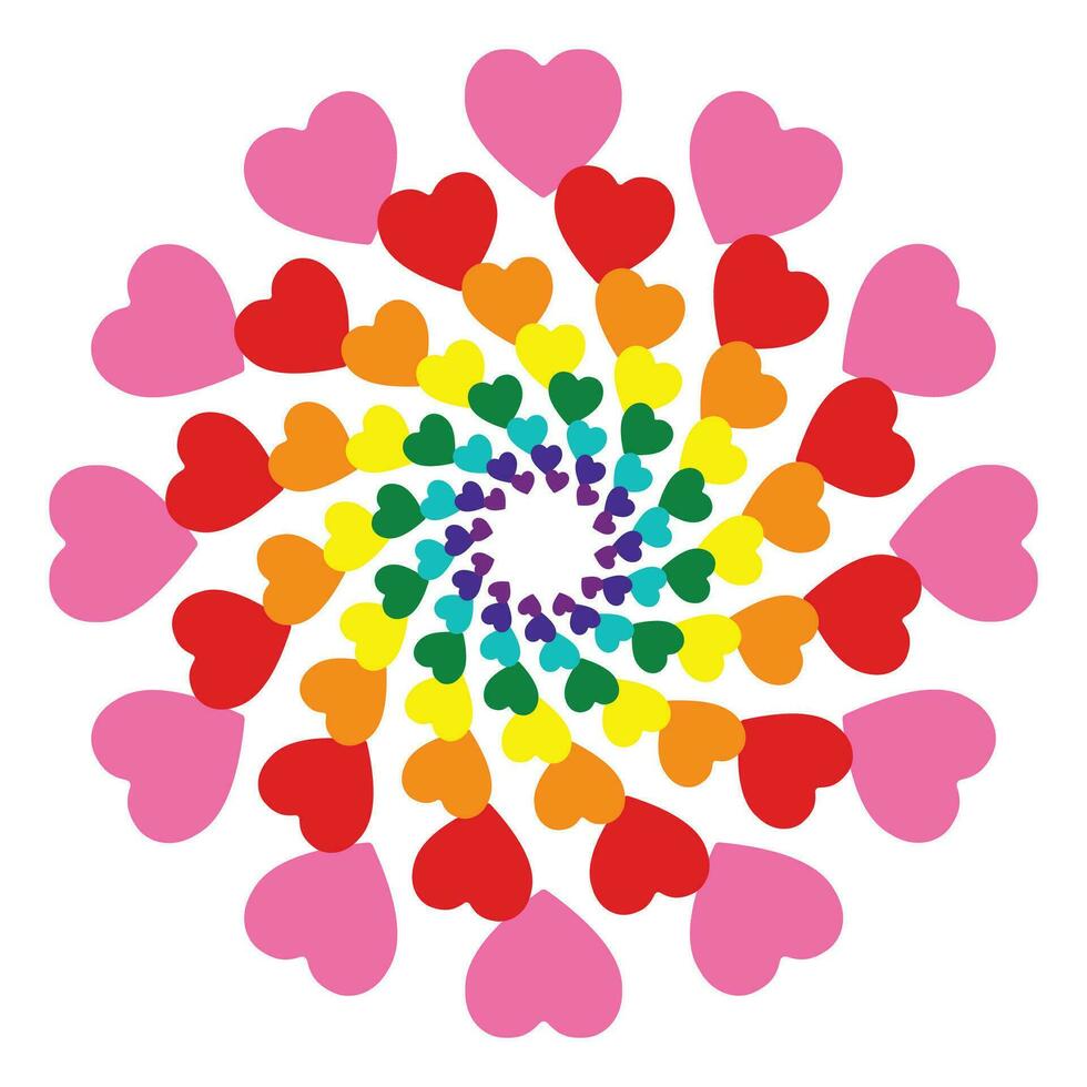 corazón en un circulo con vistoso. vector