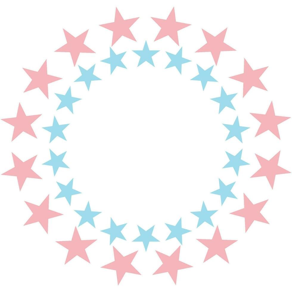 Stars in a circle shape with colorful. vector