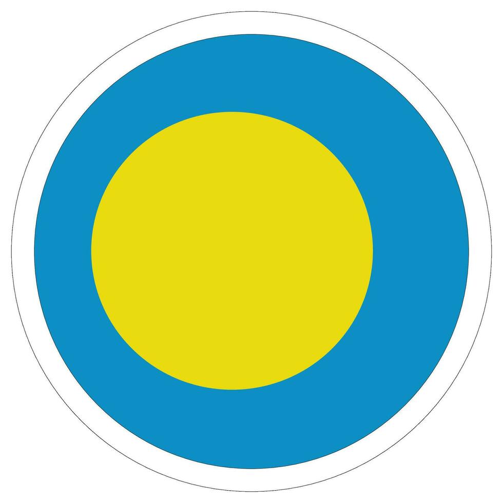 Palau flag in circle. Flag of Palau in round circle. vector