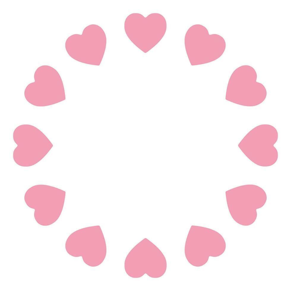 Heart in a circle with pink vector