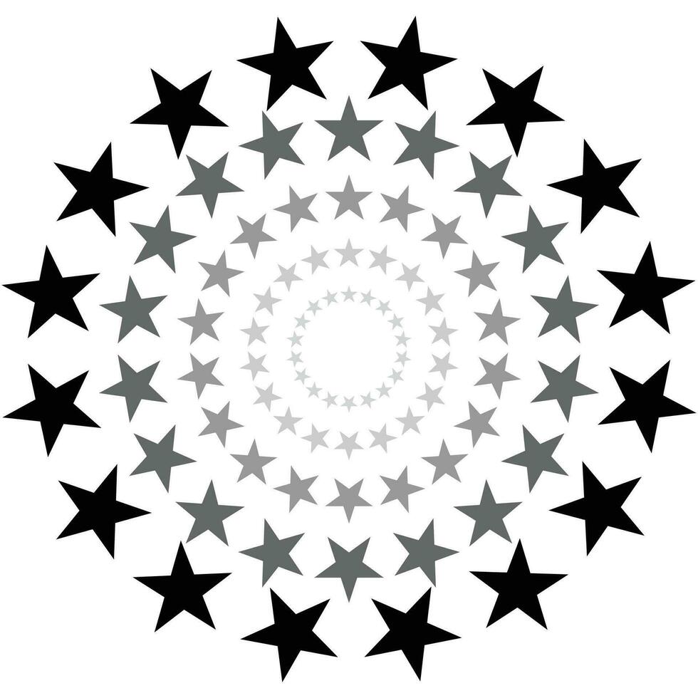 Stars in a circle shape with colorful. vector
