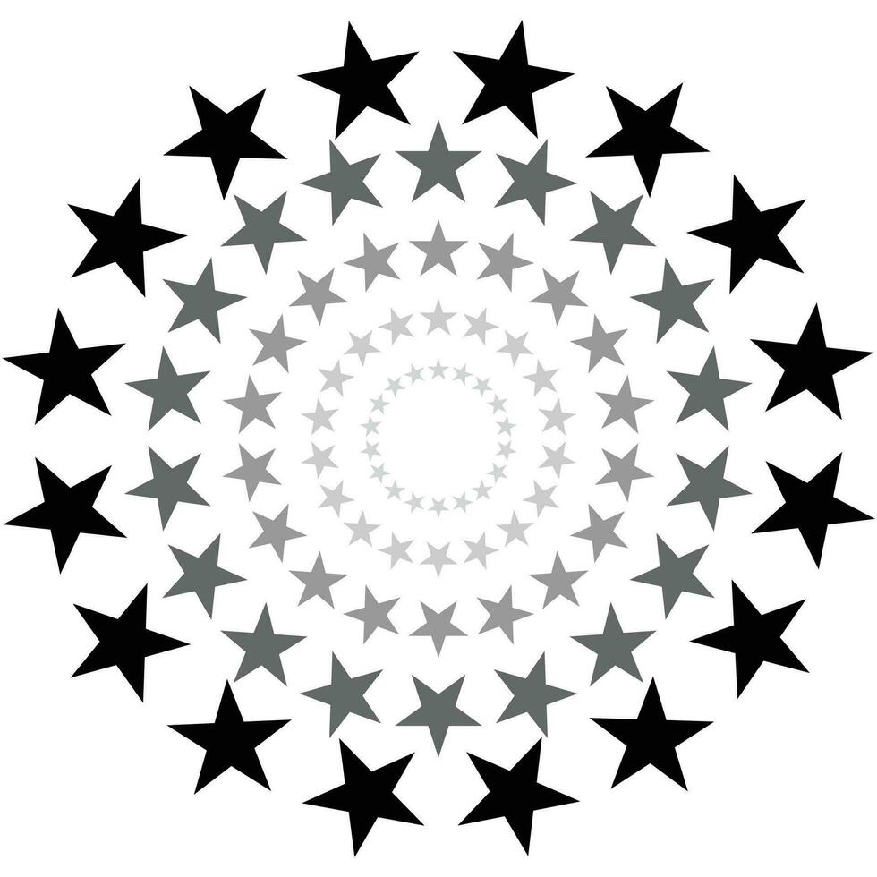 Stars in a circle shape with colorful. vector