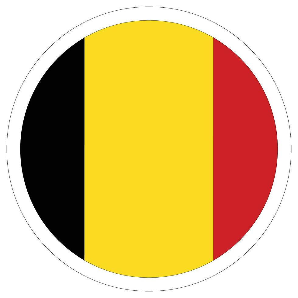 Flag of Belgium in circle. Belgium flag circle. vector