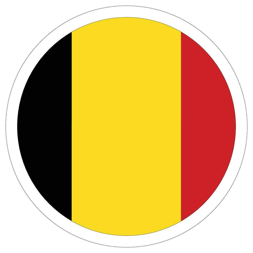 bandera de Bélgica en círculo. Bélgica bandera círculo. vector