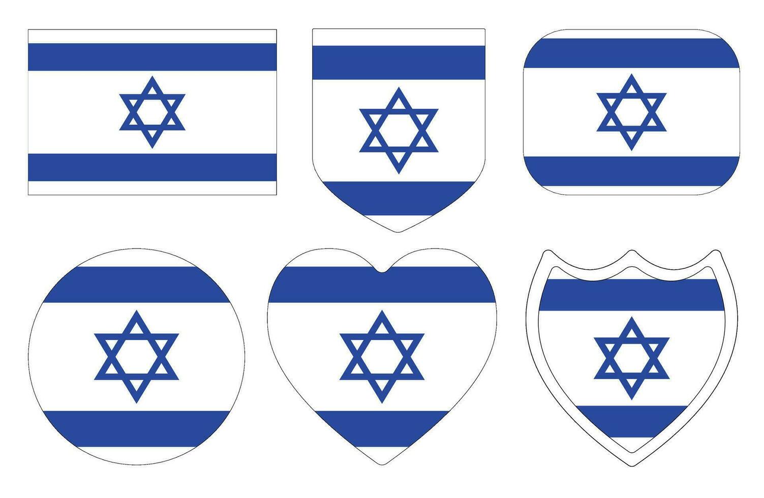 Israel Flag in design shape set. Flag of Israel in design shape set. vector